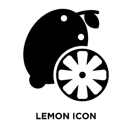 Lemon icon vector isolated on white background, logo concept of Lemon sign on transparent background, filled black symbolのイラスト素材
