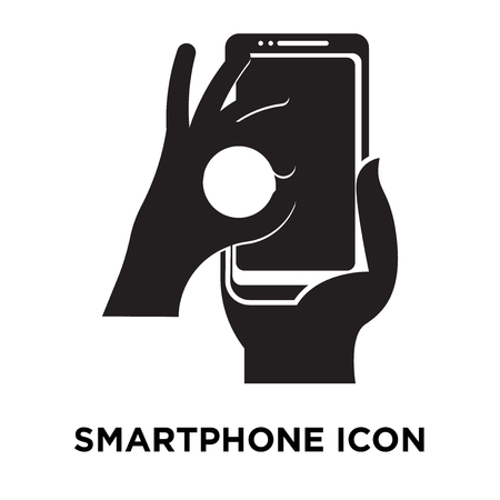 Smartphone icon vector isolated on white background, logo concept of Smartphone sign on transparent background, filled black symbolのイラスト素材