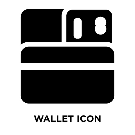 Wallet icon vector isolated on white background, logo concept of Wallet sign on transparent background, filled black symbolのイラスト素材