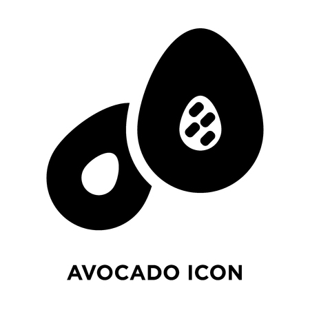 Avocado icon vector isolated on white background, logo concept of Avocado sign on transparent background, filled black symbolのイラスト素材