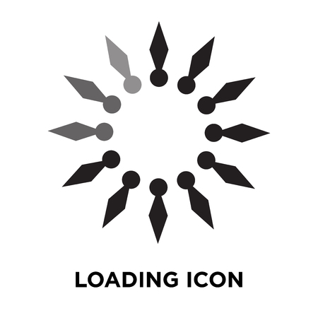 Loading icon vector isolated on white background, logo concept of Loading sign on transparent background, filled black symbolのイラスト素材