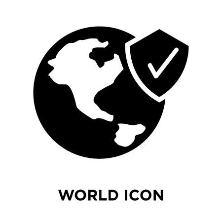 World icon vector isolated on white background, logo concept of World sign on transparent background, filled black symbolのイラスト素材