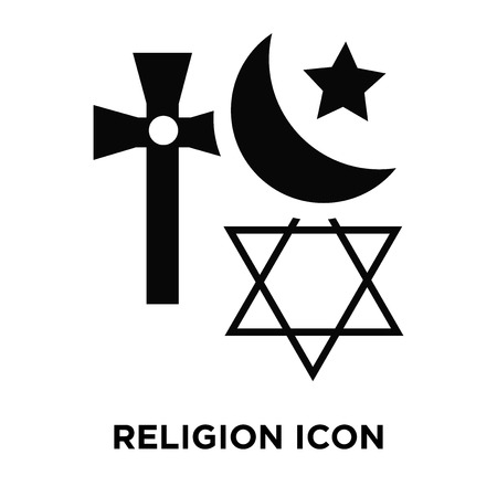 Religion icon vector isolated on white background, logo concept of Religion sign on transparent background, filled black symbolのイラスト素材