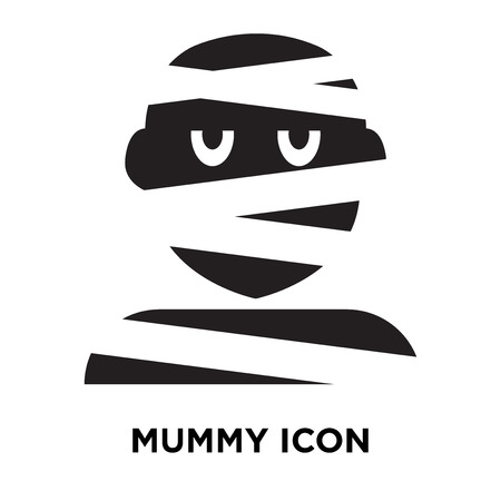 Mummy icon vector isolated on white background, logo concept of Mummy sign on transparent background, filled black symbolのイラスト素材