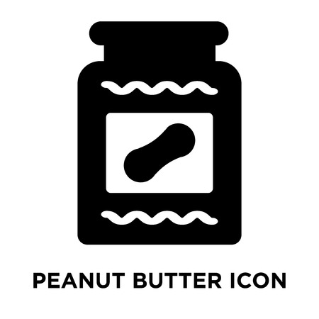 Peanut butter icon vector isolated on white background, logo concept of Peanut butter sign on transparent background, filled black symbolのイラスト素材