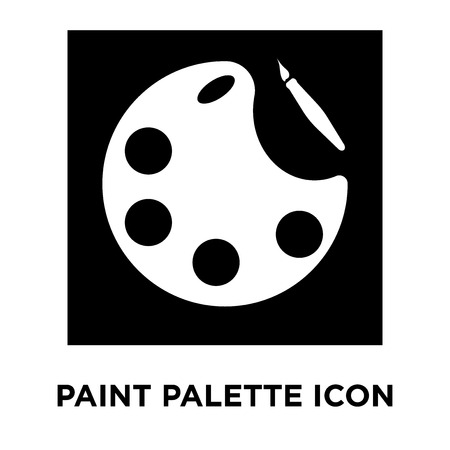 Paint palette icon vector isolated on white background, logo concept of Paint palette sign on transparent background, filled black symbolのイラスト素材