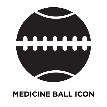 Medicine ball icon vector isolated on white background, logo concept of Medicine ball sign on transparent background, filled black symbolのイラスト素材