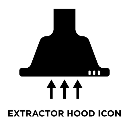 Extractor hood icon vector isolated on white background, logo concept of Extractor hood sign on transparent background, filled black symbolのイラスト素材