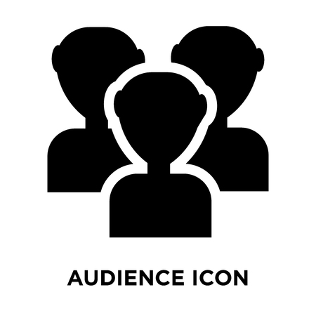 Audience icon vector isolated on white background, logo concept of Audience sign on transparent background, filled black symbolのイラスト素材