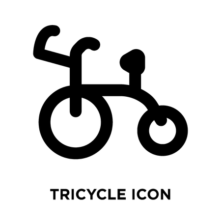 Tricycle icon vector isolated on white background, logo concept of Tricycle sign on transparent background, filled black symbolのイラスト素材