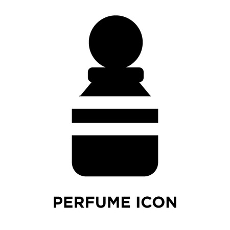 Perfume icon vector isolated on white background, logo concept of Perfume sign on transparent background, filled black symbolのイラスト素材