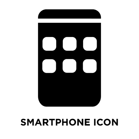 Smartphone icon vector isolated on white background, logo concept of Smartphone sign on transparent background, filled black symbolのイラスト素材