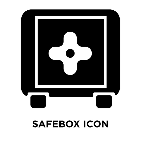 Safebox icon vector isolated on white background, logo concept of Safebox sign on transparent background, filled black symbolのイラスト素材