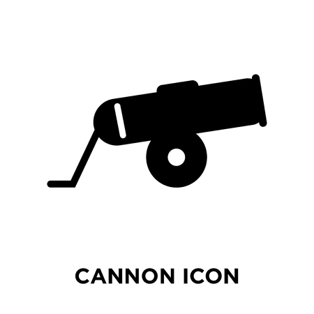Cannon icon vector isolated on white background, logo concept of Cannon sign on transparent background, filled black symbolのイラスト素材