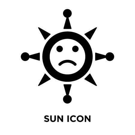 Sun icon vector isolated on white background, logo concept of Sun sign on transparent background, filled black symbolのイラスト素材