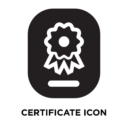 Certificate icon vector isolated on white background, logo concept of Certificate sign on transparent background, filled black symbolのイラスト素材