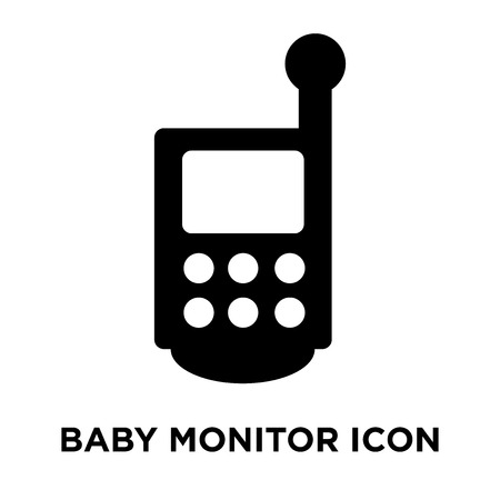 Baby monitor icon vector isolated on white background, logo concept of Baby monitor sign on transparent background, filled black symbolのイラスト素材
