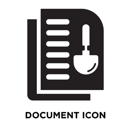 Document icon vector isolated on white background, logo concept of Document sign on transparent background, filled black symbolのイラスト素材
