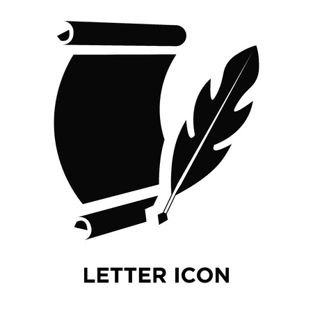 Letter icon vector isolated on white background, logo concept of Letter sign on transparent background, filled black symbolのイラスト素材