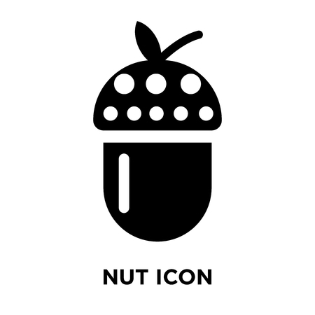 Nut icon vector isolated on white background, logo concept of Nut sign on transparent background, filled black symbolのイラスト素材