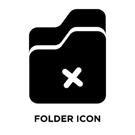 Folder icon vector isolated on white background, logo concept of Folder sign on transparent background, filled black symbolのイラスト素材