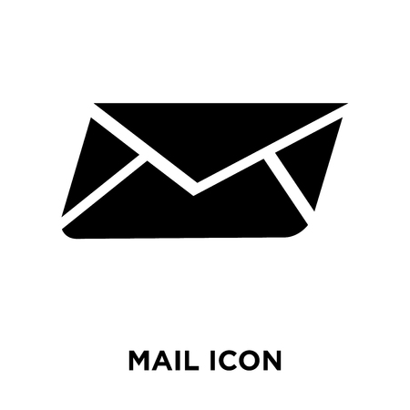 Mail icon vector isolated on white background, logo concept of Mail sign on transparent background, filled black symbolのイラスト素材