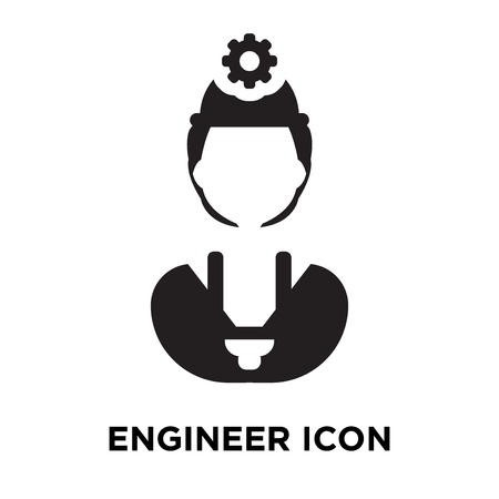 Engineer icon vector isolated on white background, logo concept of Engineer sign on transparent background, filled black symbolのイラスト素材