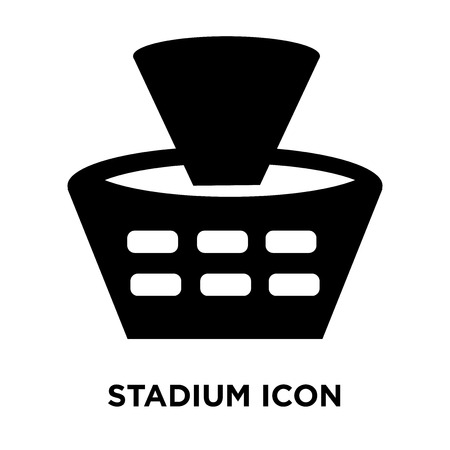Stadium icon vector isolated on white background, logo concept of Stadium sign on transparent background, filled black symbolのイラスト素材