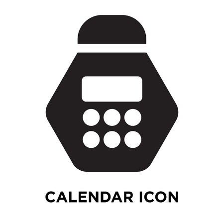 Calendar icon vector isolated on white background, logo concept of Calendar sign on transparent background, filled black symbolのイラスト素材