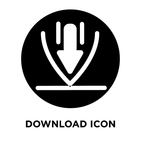 Download icon vector isolated on white background, logo concept of Download sign on transparent background, filled black symbolのイラスト素材