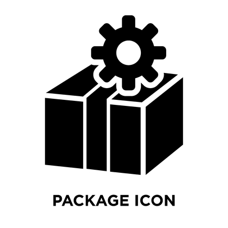 Package icon vector isolated on white background, logo concept of Package sign on transparent background, filled black symbolのイラスト素材