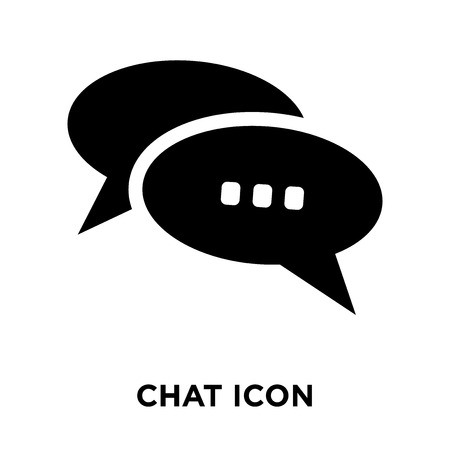 Chat icon vector isolated on white background, logo concept of Chat sign on transparent background, filled black symbolのイラスト素材
