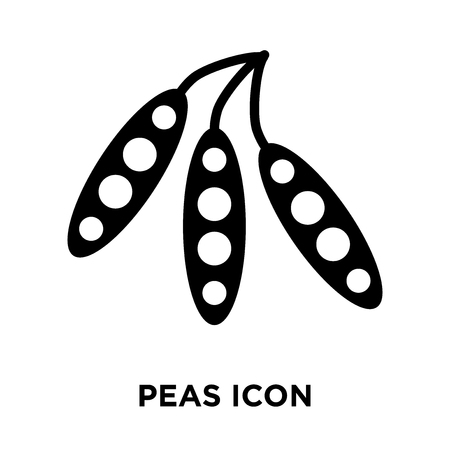 Peas icon vector isolated on white background, logo concept of Peas sign on transparent background, filled black symbolのイラスト素材
