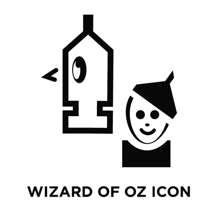 Wizard of oz icon vector isolated on white background, logo concept of Wizard of oz sign on transparent background, filled black symbolのイラスト素材
