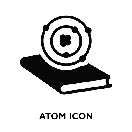 Atom icon vector isolated on white background, logo concept of Atom sign on transparent background, filled black symbolのイラスト素材