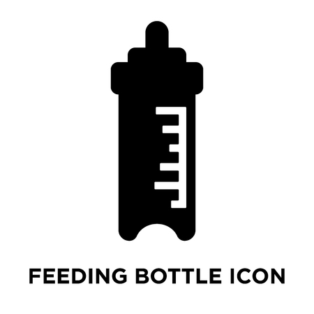 Feeding Bottle icon vector isolated on white background, logo concept of Feeding Bottle sign on transparent background, filled black symbolのイラスト素材
