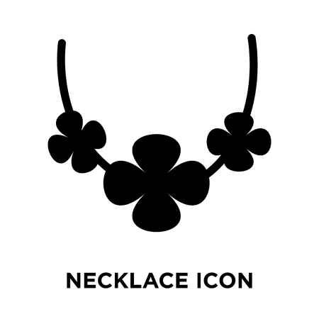 Necklace icon vector isolated on white background, logo concept of Necklace sign on transparent background, filled black symbolのイラスト素材