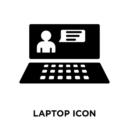 Laptop icon vector isolated on white background, logo concept of Laptop sign on transparent background, filled black symbolのイラスト素材