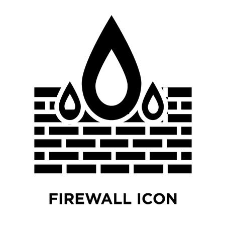 Firewall icon vector isolated on white background, logo concept of Firewall sign on transparent background, filled black symbolのイラスト素材
