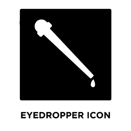 Eyedropper icon vector isolated on white background, logo concept of Eyedropper sign on transparent background, filled black symbolのイラスト素材