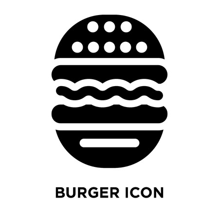 Burger icon vector isolated on white background, logo concept of Burger sign on transparent background, filled black symbolのイラスト素材