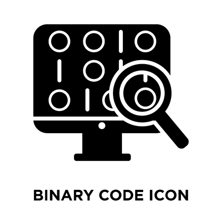 Binary code icon vector isolated on white background, logo concept of Binary code sign on transparent background, filled black symbolのイラスト素材