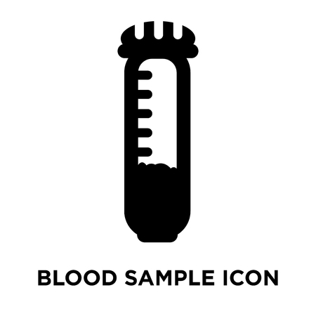Blood sample icon vector isolated on white background, logo concept of Blood sample sign on transparent background, filled black symbolのイラスト素材