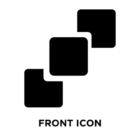 Front icon vector isolated on white background, logo concept of Front sign on transparent background, filled black symbolのイラスト素材