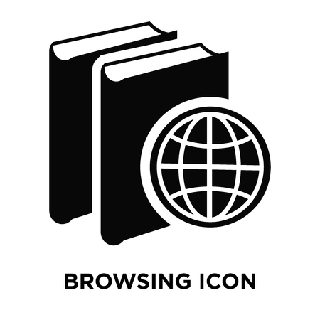 Browsing icon vector isolated on white background, logo concept of Browsing sign on transparent background, filled black symbolのイラスト素材