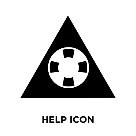 Help icon vector isolated on white background, logo concept of Help sign on transparent background, filled black symbolのイラスト素材
