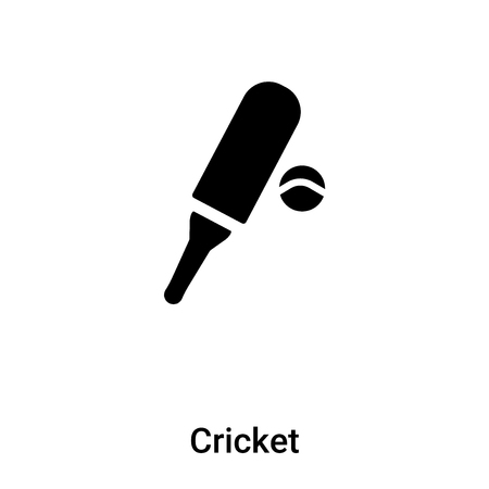 Cricket icon vector isolated on white background, logo concept of Cricket sign on transparent background, filled black symbolのイラスト素材