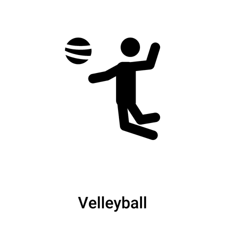Velleyball icon vector isolated on white background, logo concept of Velleyball sign on transparent background, filled black symbolのイラスト素材