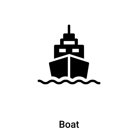 Boat icon vector isolated on white background, filled black symbolのイラスト素材
