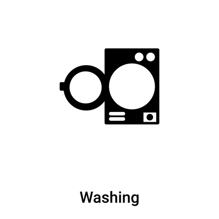 Washing icon vector isolated on white background, filled black symbolのイラスト素材
